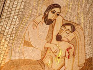 Mosaico de la parábola del Buen Samaritano