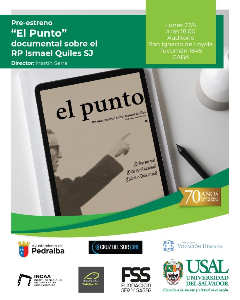 Flyer de anuncio del documental El Punto del P. Quiles